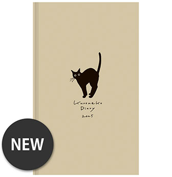 ミドリの手帳・ダイアリー 2025年版 本型ダイアリー ネコ柄 ベージュ